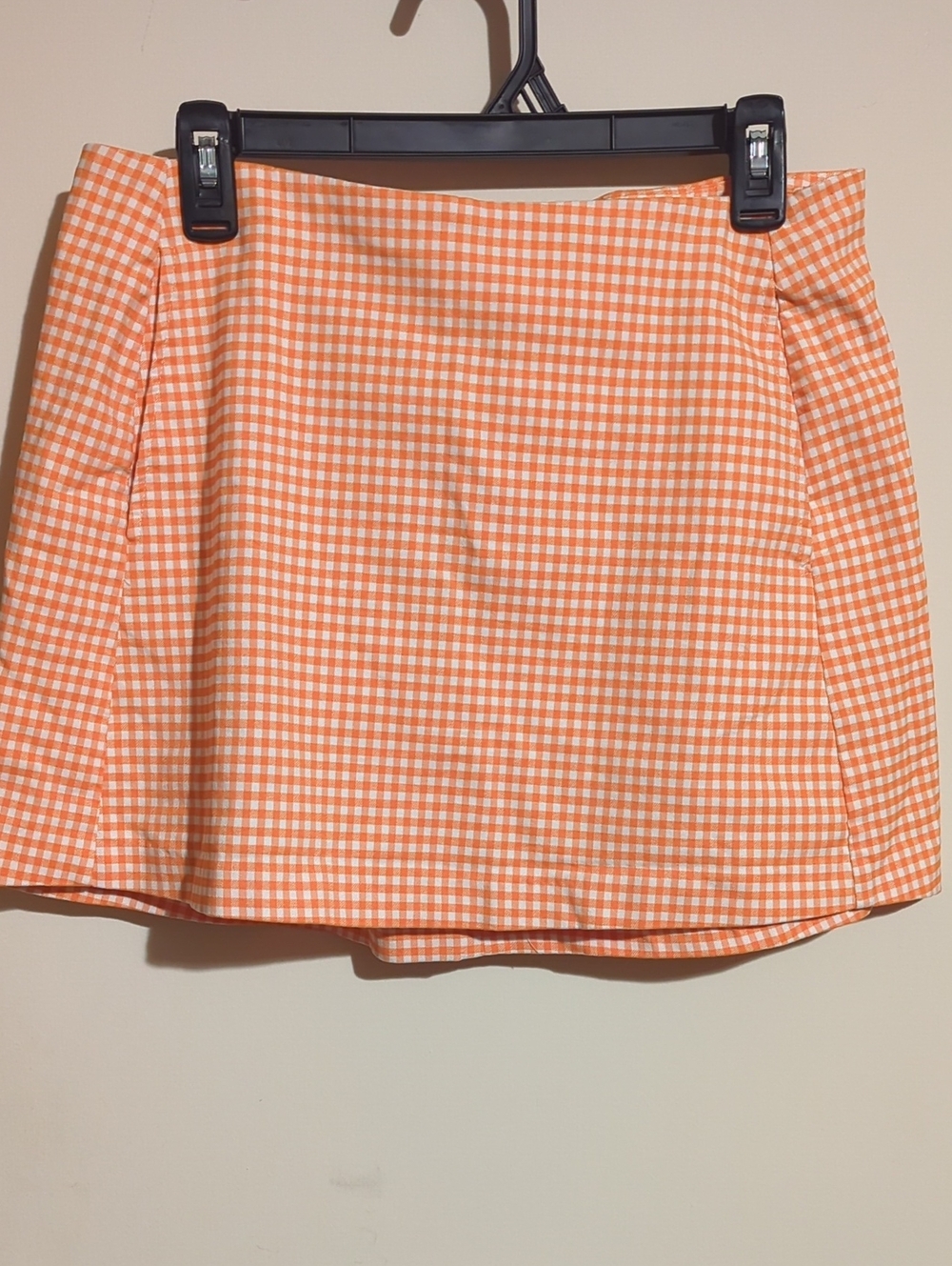 Urban Outfitters Orange Gingham Mini Skirt